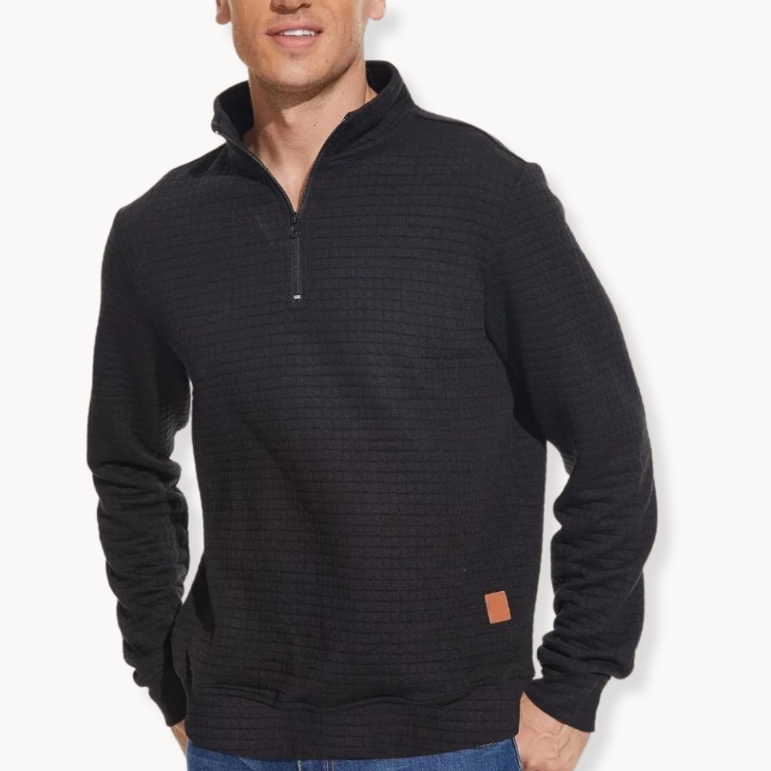 Herre Sweater med Halv-Zipper Stil 1