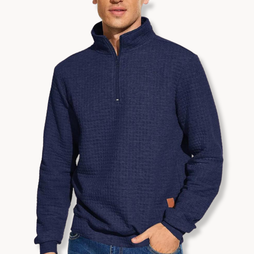 Herre Sweater med Halv-Zipper Stil 2