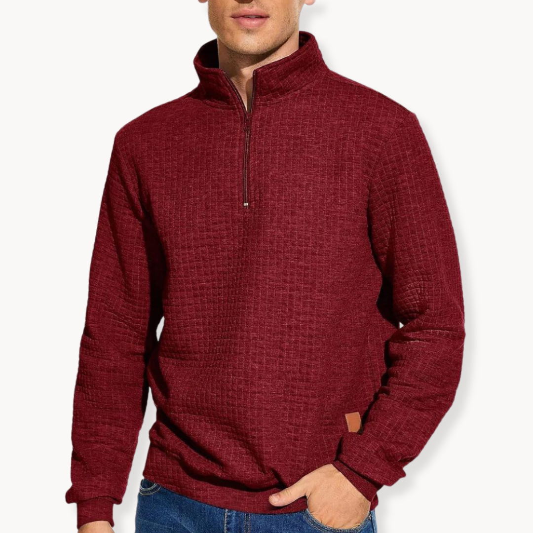 Herre Sweater med Halv-Zipper Stil 4