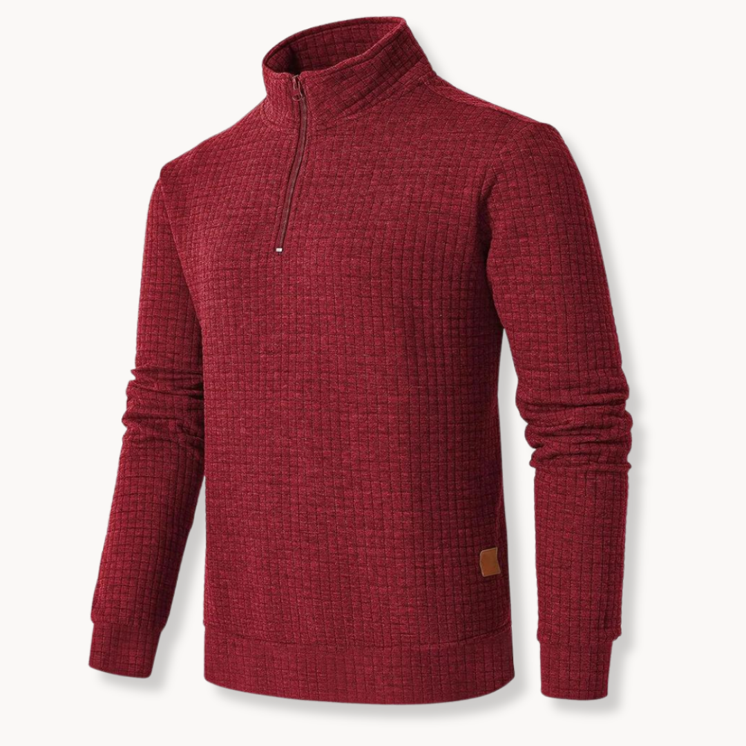 Herre Sweater med Halv-Zipper Stil 7
