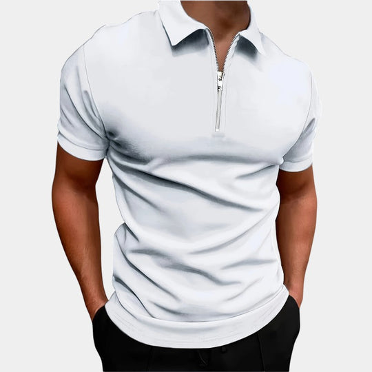 Herre T-Shirt Med Lynlås Strækbar Polyester Til Golf & Sport 2