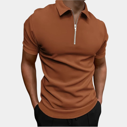 Herre T-Shirt Med Lynlås Strækbar Polyester Til Golf & Sport 4
