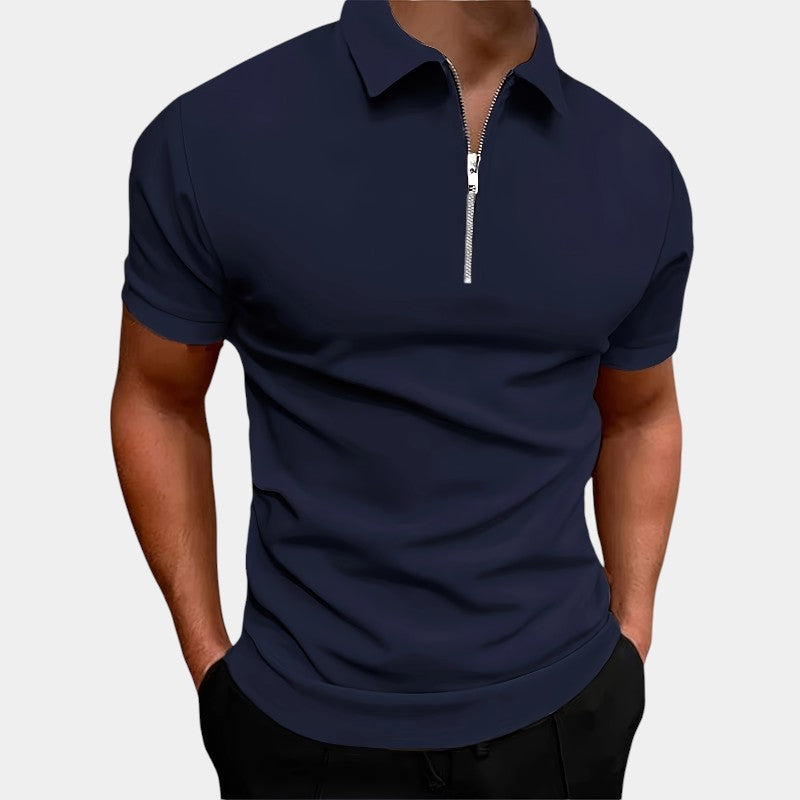 Herre T-Shirt Med Lynlås Strækbar Polyester Til Golf & Sport 6
