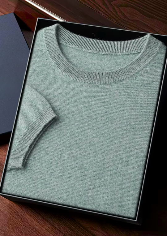 Herre T-Shirt Rund Halsringning Klassisk Stil 14