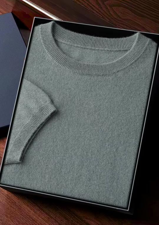 Herre T-Shirt Rund Halsringning Klassisk Stil 15