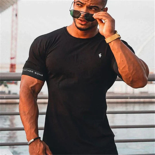 Herre T-shirt med Korte Ærmer Muscle Fit 3