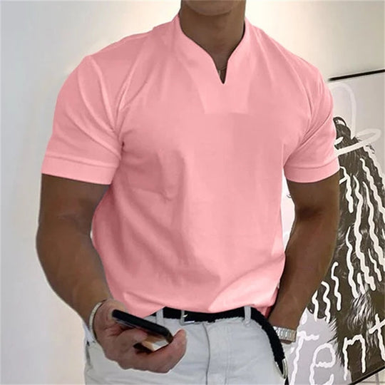 Herre T Shirt V-Hals Sporty Casual 6