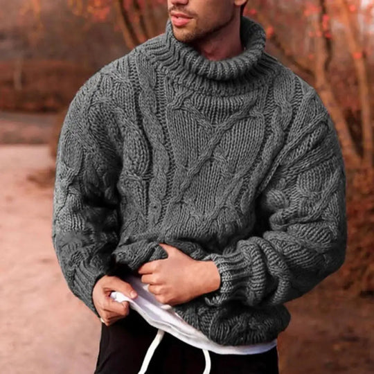 Herre Turtleneck Jumper Flätet Design 2