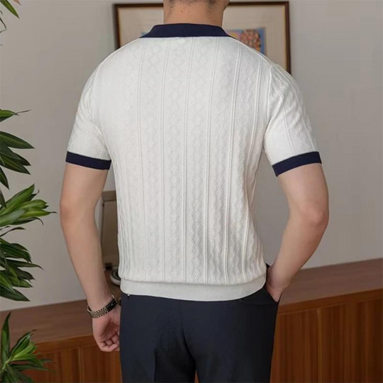 Herre V-hals Polo T-shirt Afslappet Stil 1