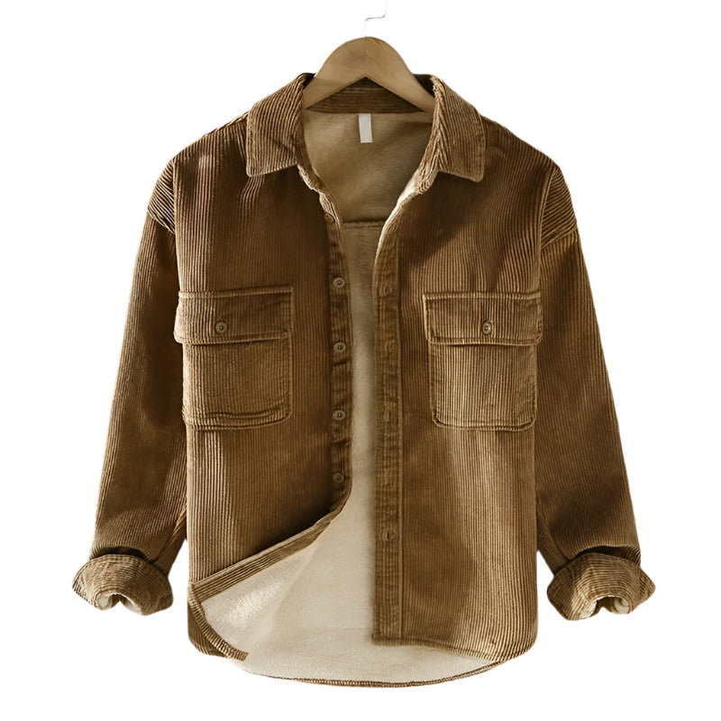 Herre Veste i Corduroy Retro Stil med Varm Foring 0