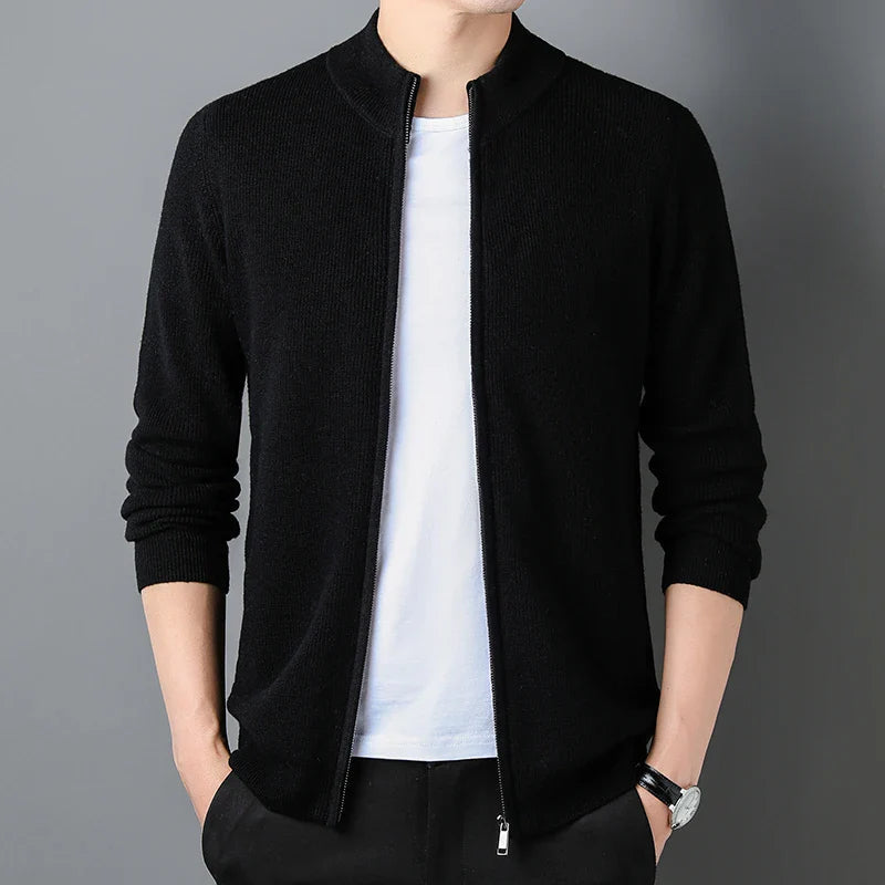 Herre Zip-Cardigan med Ståkrave 5