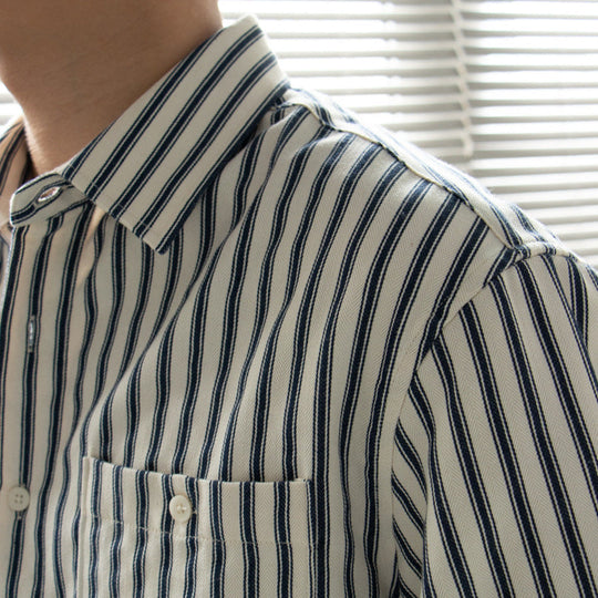 Herren Langærmet Skjorte Stribet Casual 2
