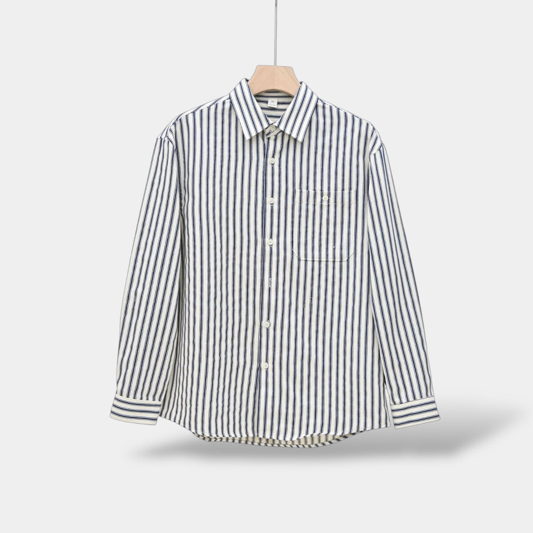 Herren Langærmet Skjorte Stribet Casual 7