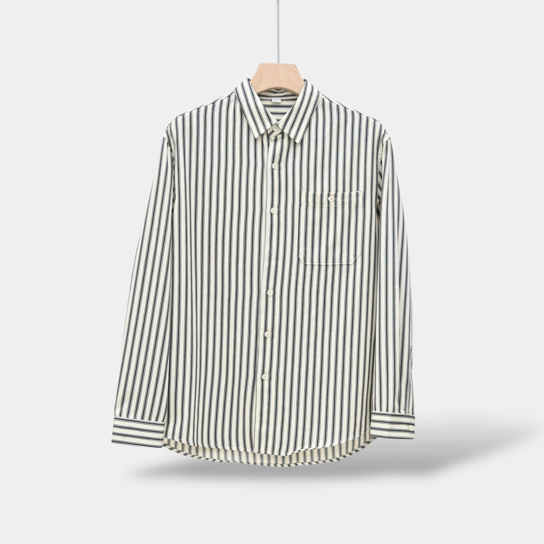 Herren Langærmet Skjorte Stribet Casual 8