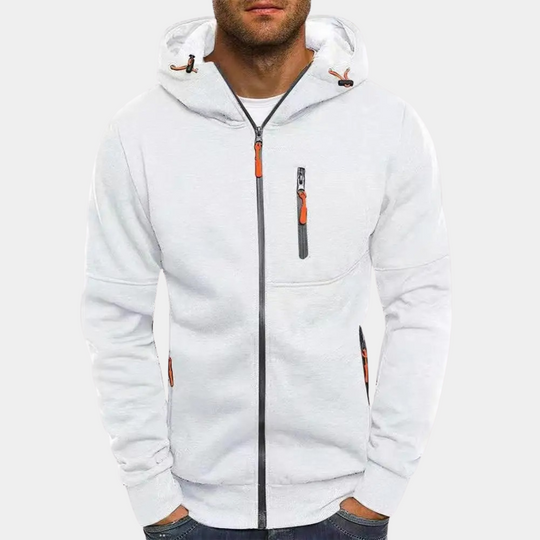 Herresweater med lynlås og hætte 10