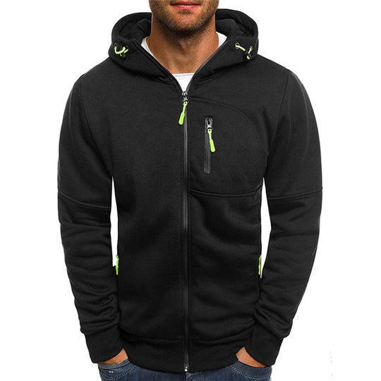 Herresweater med lynlås og hætte 4