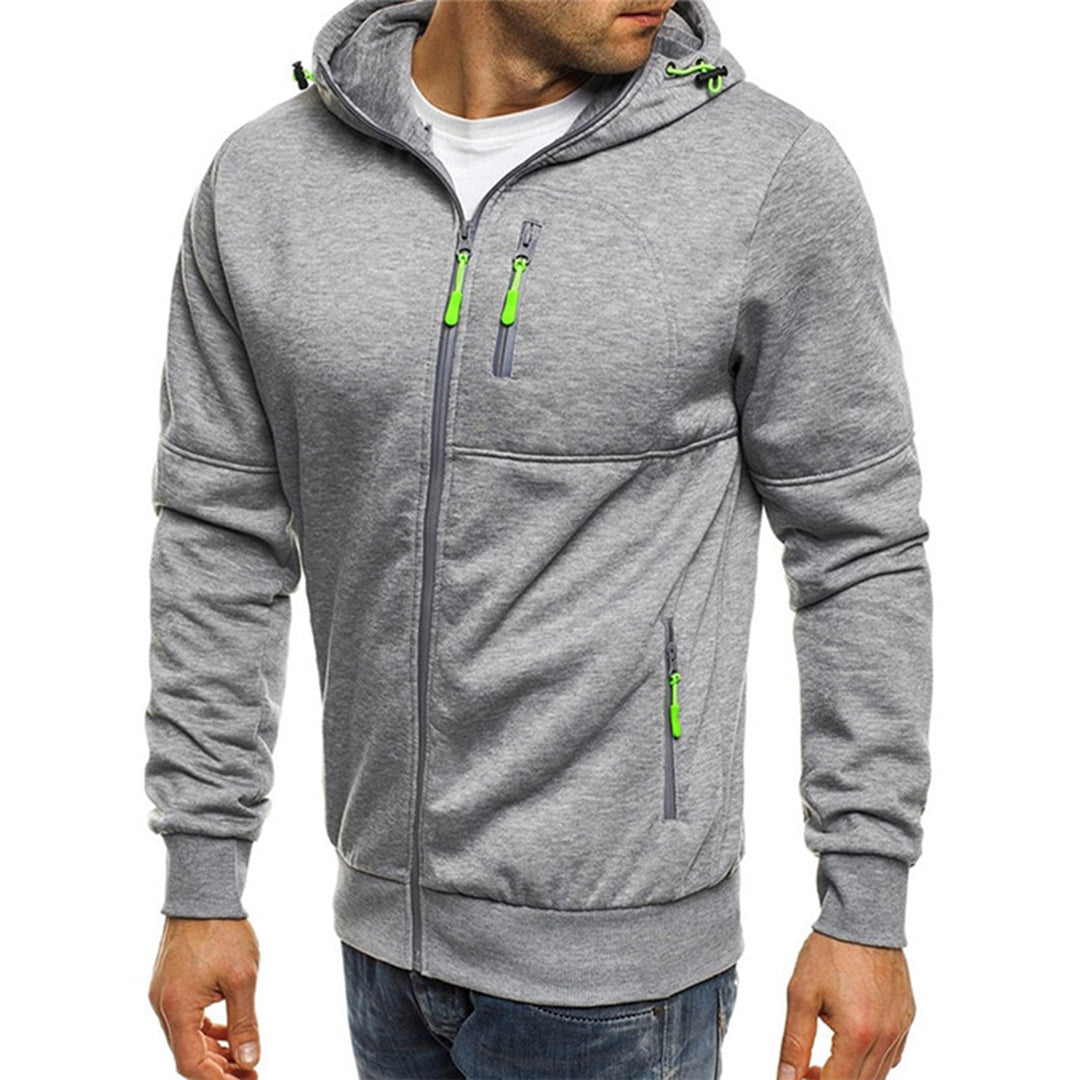 Herresweater med lynlås og hætte 6