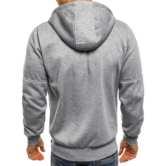 Herresweater med lynlås og hætte 7