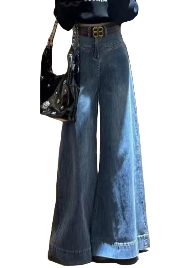 Højtaljede Bukser Dame med Brede Ben Trendy Stil 0