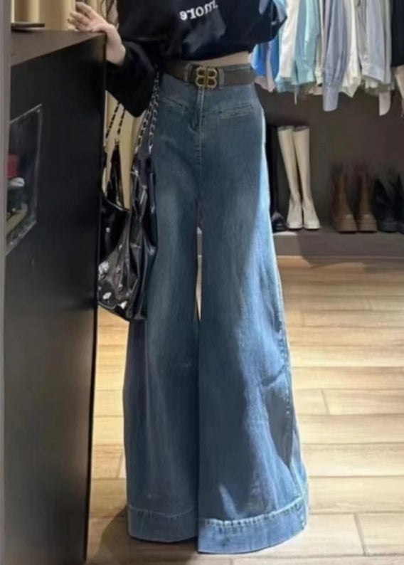 Højtaljede Bukser Dame med Brede Ben Trendy Stil 1