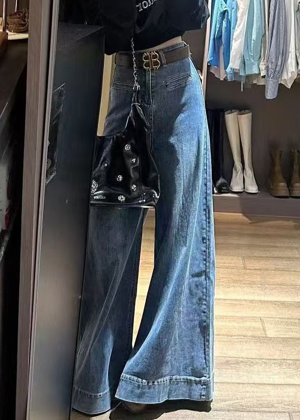 Højtaljede Bukser Dame med Brede Ben Trendy Stil 3