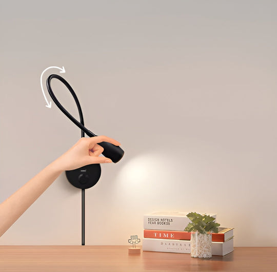 Justerbar LED Læselampe til Bog med USB-Opladningsport og Fleksibel Hals 1