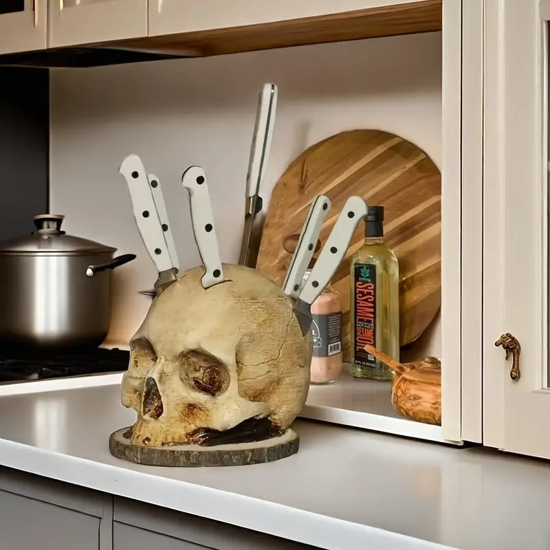 Knivholder med Spooky Skull Design 2
