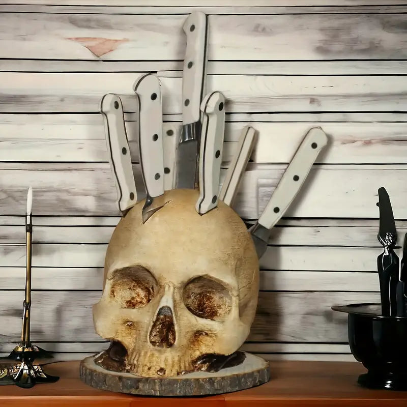 Knivholder med Spooky Skull Design 3