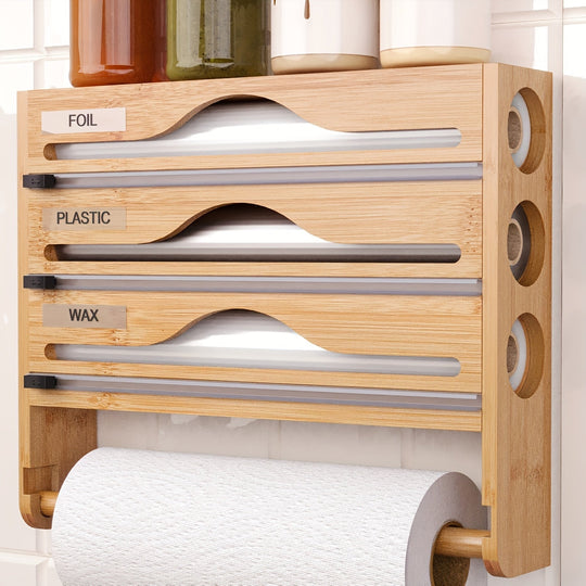 Køkkenarrangør med 3-sektioner og holder 8