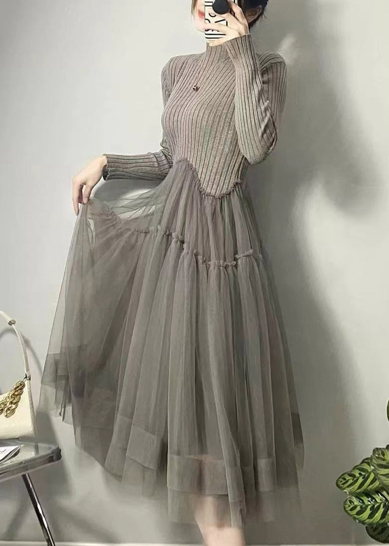 Kvindernes Lange Kjole Asymmetrisk Tyl Design 3