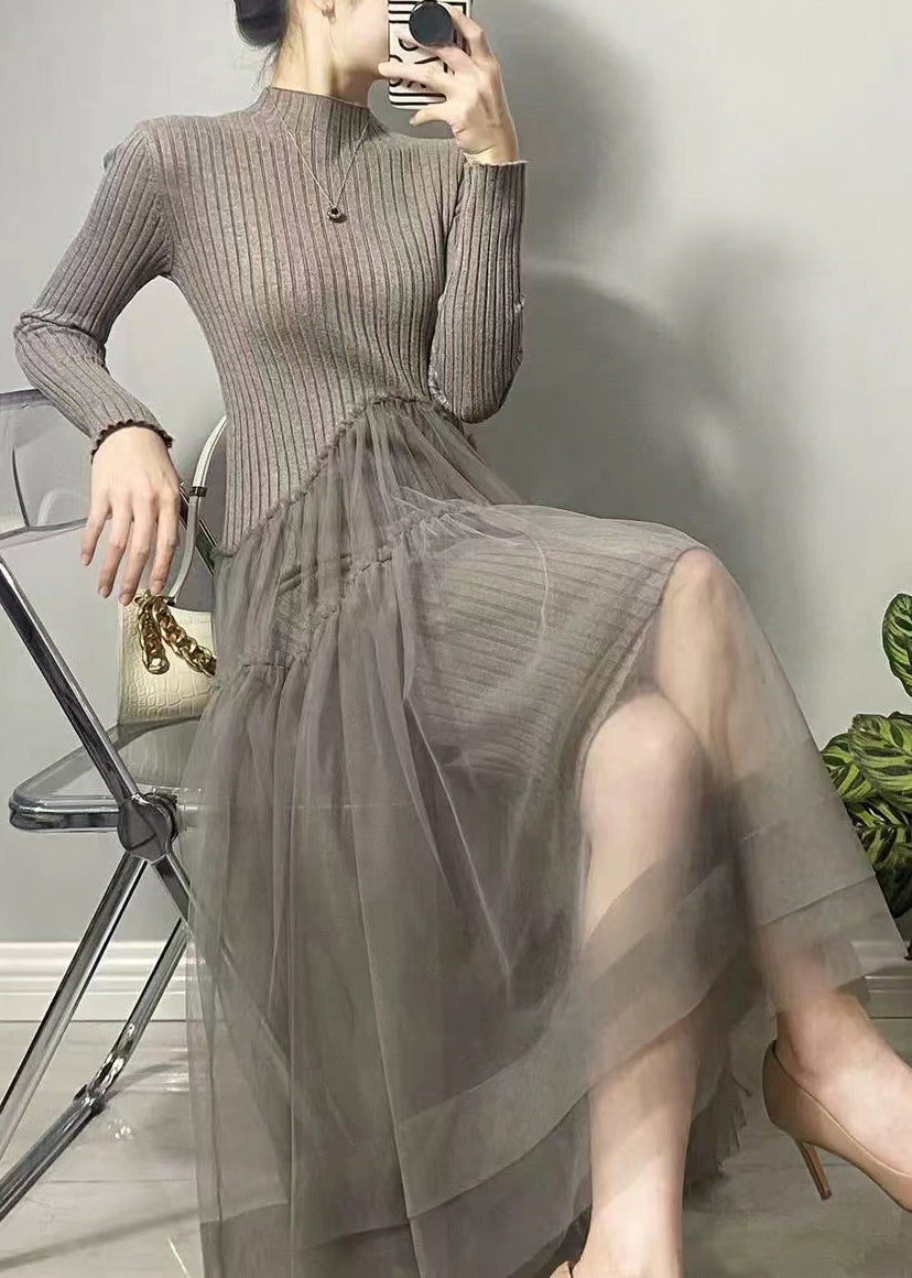 Kvindernes Lange Kjole Asymmetrisk Tyl Design 4