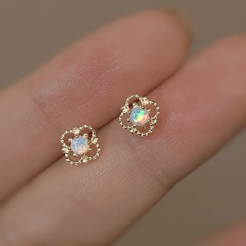 Kvindernes Vintage Design Øreringe med Opal Charm 3