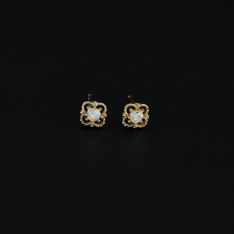 Kvindernes Vintage Design Øreringe med Opal Charm 7