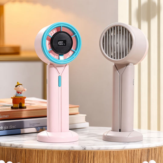 Kvinders Bærbare Håndventilator med LCD Skærm Moderne Design 3