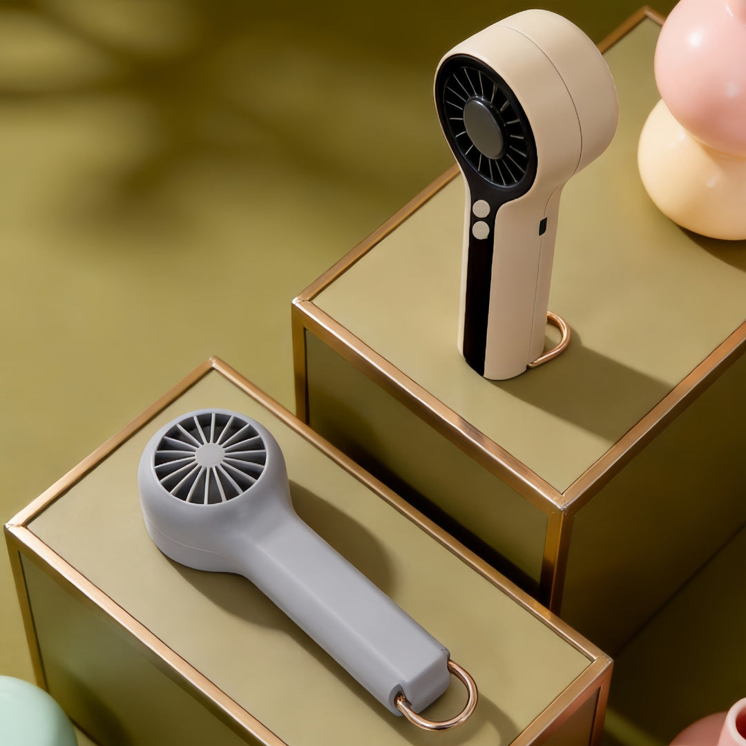 Kvinders Bærbare Mini Håndventilator med LCD Display - Trendy Design og USB-Opladning 4