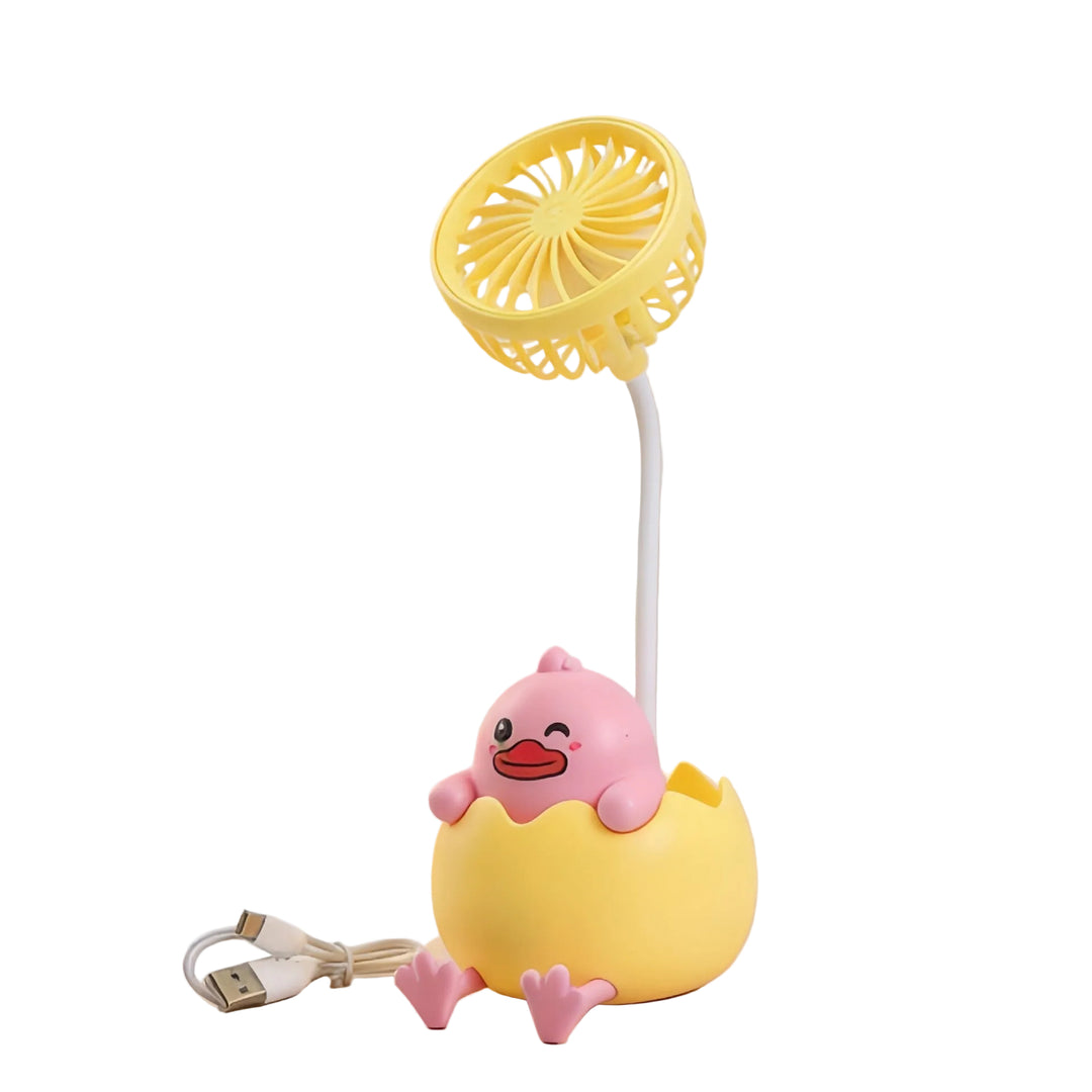 Kvinders Bordlampe med Mini Ventilator Justerbar Belysning 0