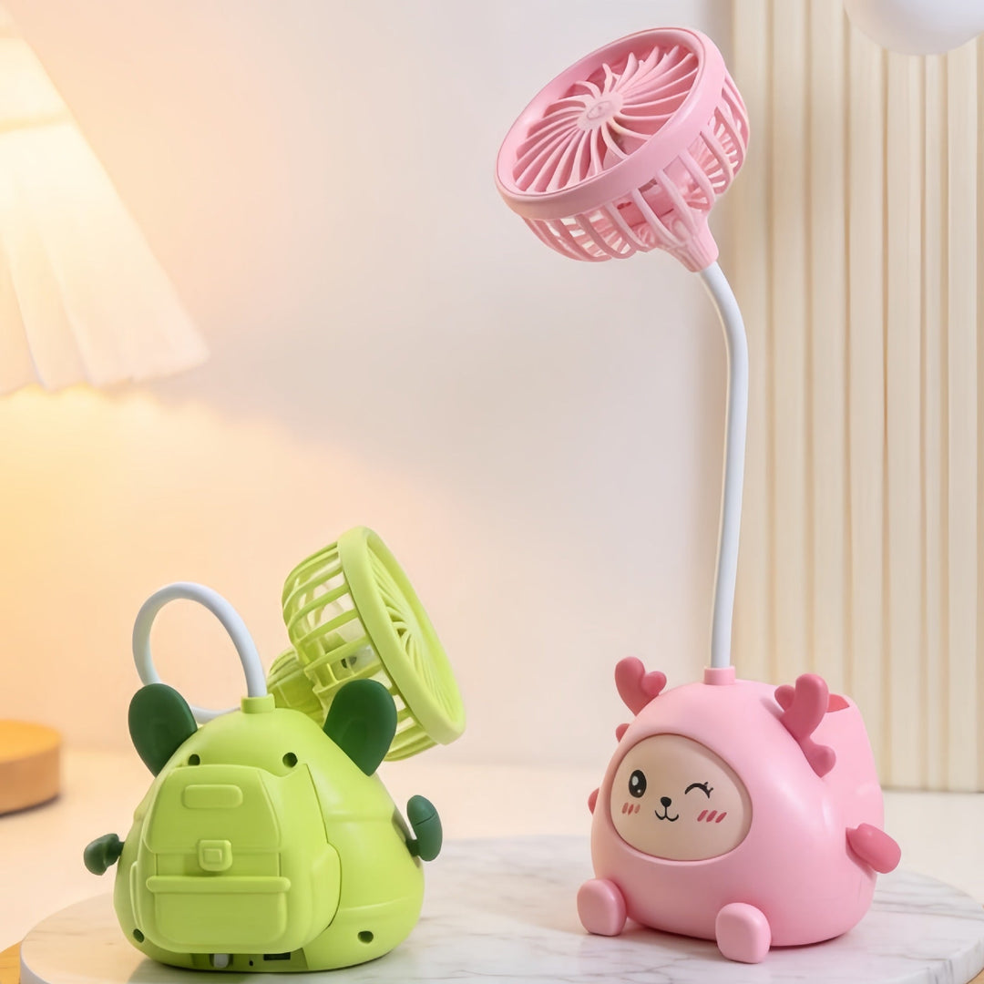Kvinders Bordlampe med Mini Ventilator Justerbar Belysning 1