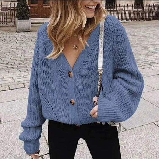 Kvinders Cardigan Jakke Chunky Strik 4