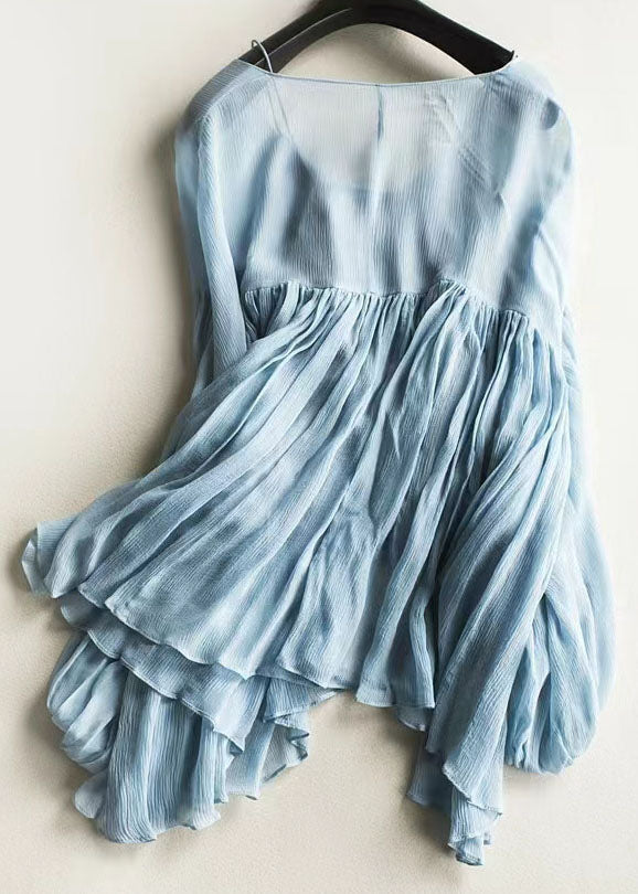 Kvinders Chiffon Skjorte med Lanterneærmer 2