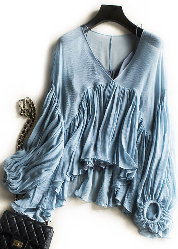 Kvinders Chiffon Skjorte med Lanterneærmer 4