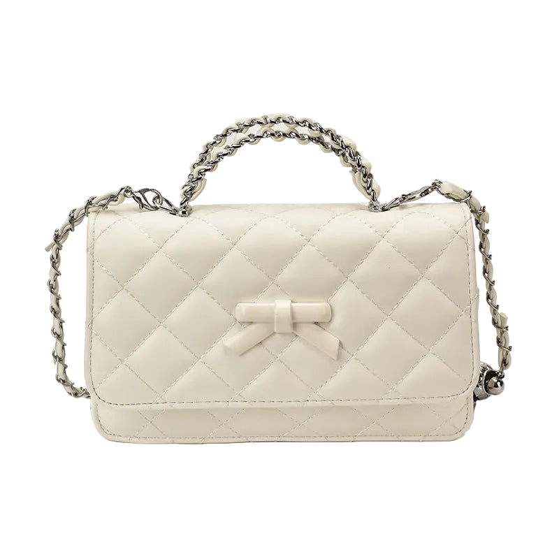 Kvinders Crossbody Taske Quiltet med Sløjfedetalje 0
