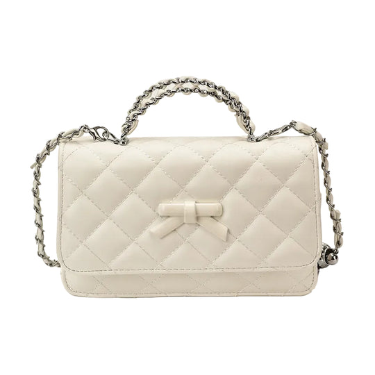 Kvinders Crossbody Taske Quiltet med Sløjfedetalje 0