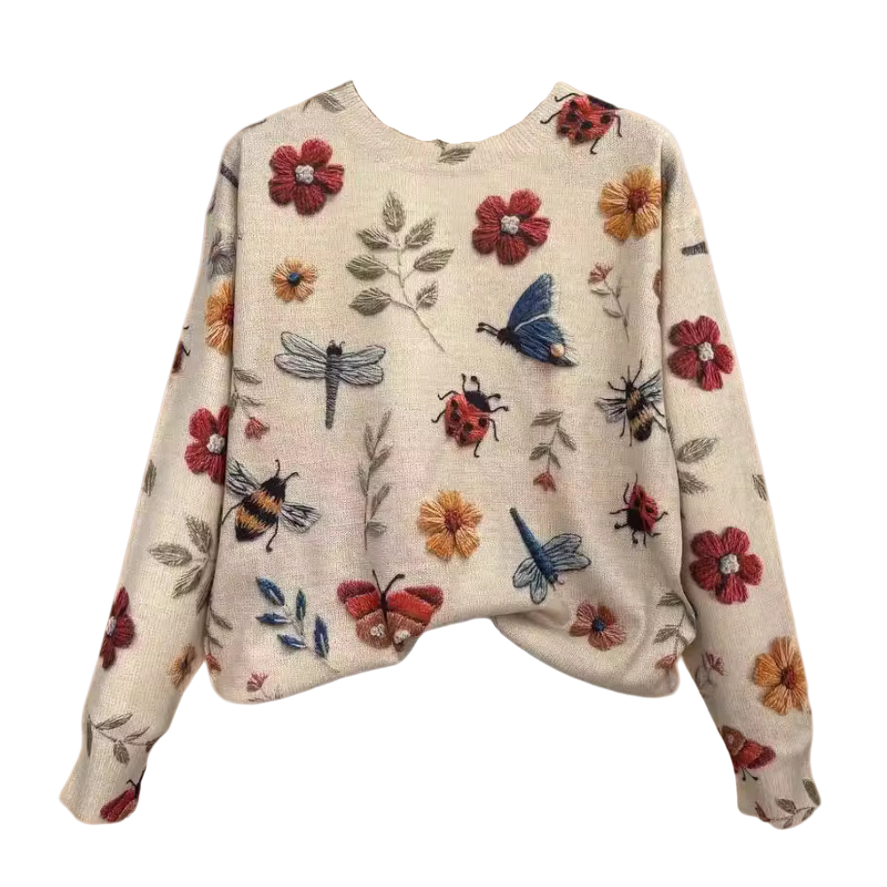 Kvinders Damesweater med Blomsterdesign 0