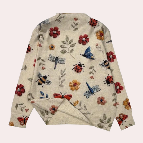 Kvinders Damesweater med Blomsterdesign 1