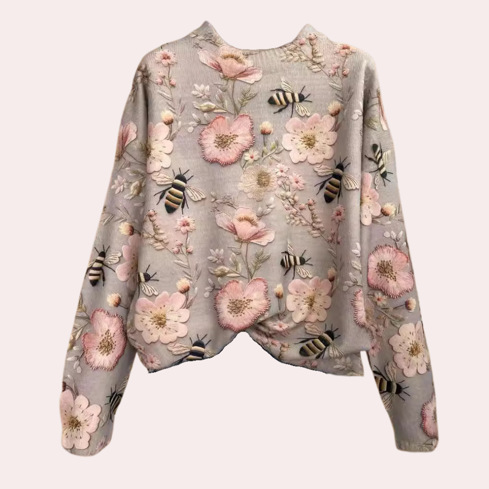Kvinders Damesweater med Blomsterdesign 2