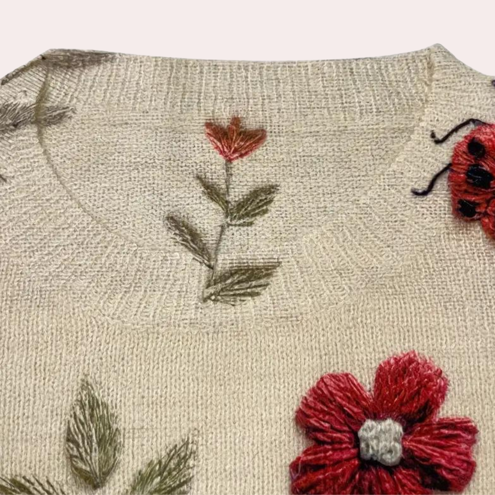 Kvinders Damesweater med Blomsterdesign 5