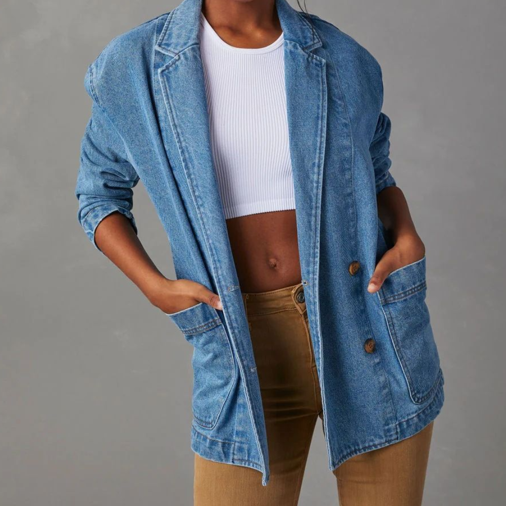 Kvinders Denimjakke Casual Stil 1