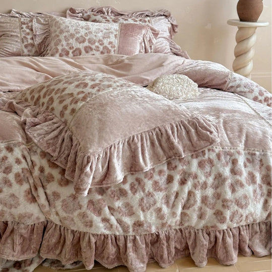 Kvinders Dynebetræk Quiltet Leopardprint Design 1