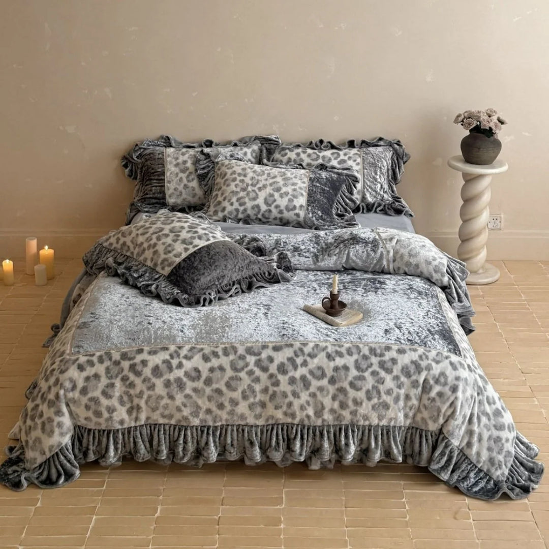 Kvinders Dynebetræk Quiltet Leopardprint Design 3