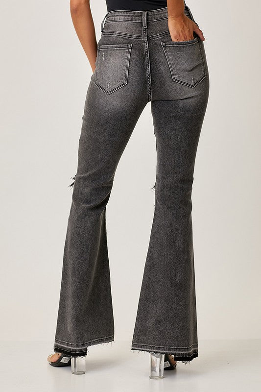 Kvinders Faded Flair Jeans Sort 3